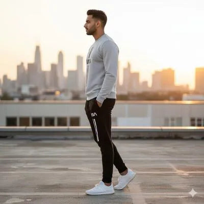 2-Piece Men’s Polyester Printed Tracksuit – Sweatshirt